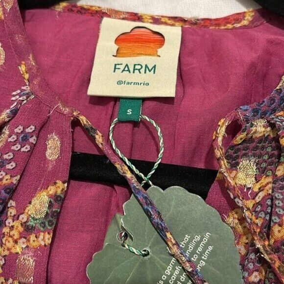 NWT. $300 FARM RIO Floral Sparkle Mixed Print Dress Sz S - Picture 6 of 9